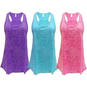 Epic MMA Gear Flowy Racerback Tank Top Pack of 3 (2XL, Blue/Pink/Purple)